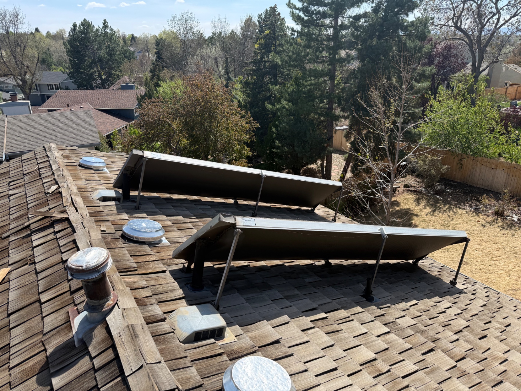 Cedar ridge cap condition on Centennial roof